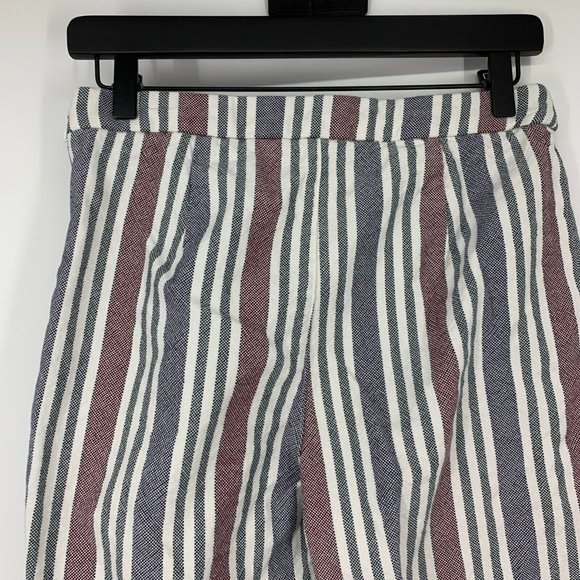 Free People Pants Stripe Mod Linen Blend Skinny Ankle Crop - Picture 9 of 12